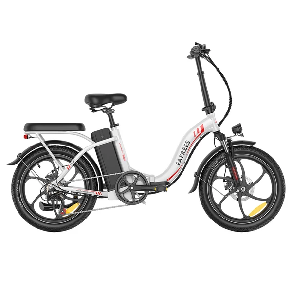 Fafrees F20+ összecsukható elektromos kerékpár, 250W motor, 36V 20Ah akku, 20x3.0 gumi, 25km/h, 90km hatótáv, tárcsafék, első teleszkóp – Fehér