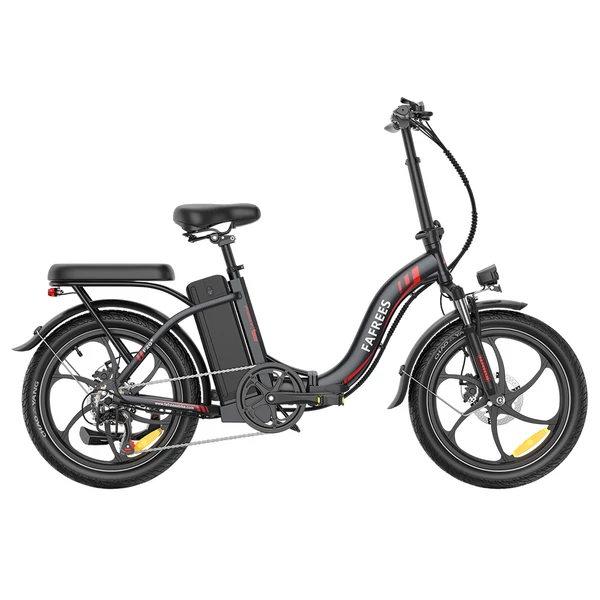 Fafrees F20+ összecsukható elektromos kerékpár, 250W motor, 36V 20Ah akku, 20x3.0 gumi, 25km/h, 90km hatótáv, tárcsafék, első teleszkóp – Fekete