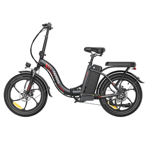 Fafrees F20+ összecsukható elektromos kerékpár, 250W motor, 36V 20Ah akku, 20x3.0 gumi, 25km/h, 90km hatótáv, tárcsafék, első teleszkóp – Fekete