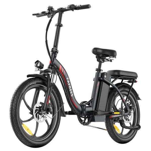 Fafrees F20+ összecsukható elektromos kerékpár, 250W motor, 36V 20Ah akku, 20x3.0 gumi, 25km/h, 90km hatótáv, tárcsafék, első teleszkóp – Fekete