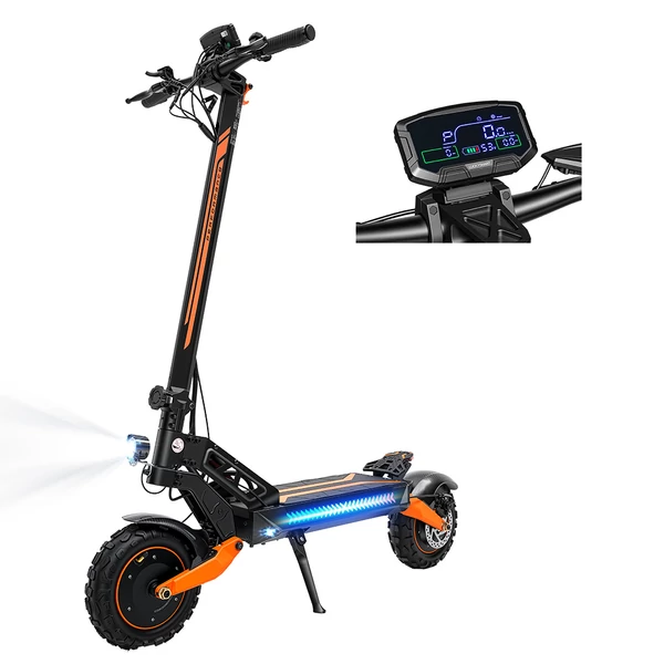 iScooter W12 összecsukható elektromos roller, dupla 1500W motor, 52V 25Ah akku, 70km/h, 100km hatótáv, terepgumi, 150kg teherbírás