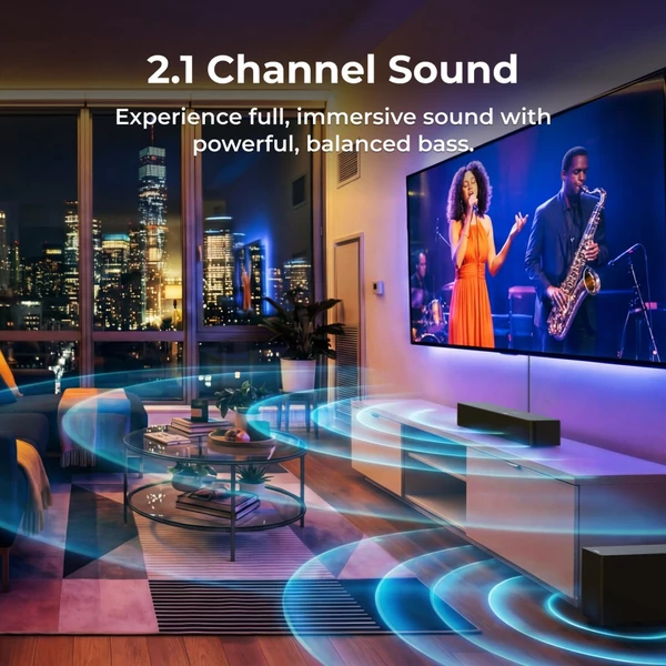 ULTIMEA Poseidon R3T 2.1 hangprojektor szett mélynyomóval, 240W csúcsteljesítmény, vezeték nélküli sub, VoiceMX, HDMI ARC/eARC, Bluetooth 6.0