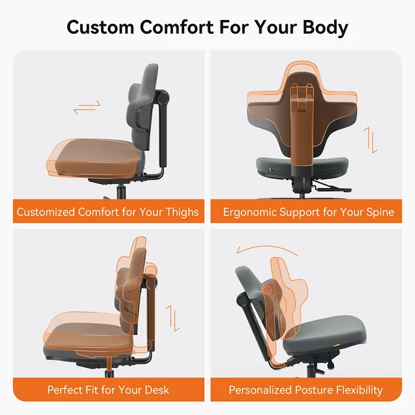 NEWTRAL MT-M Standing‑Mate ergonomikus álló szék, 5 az 1-ben adaptív ülés, dönthető háttámla, állítható magasság, 150kg teherbírás – Sötétszürke