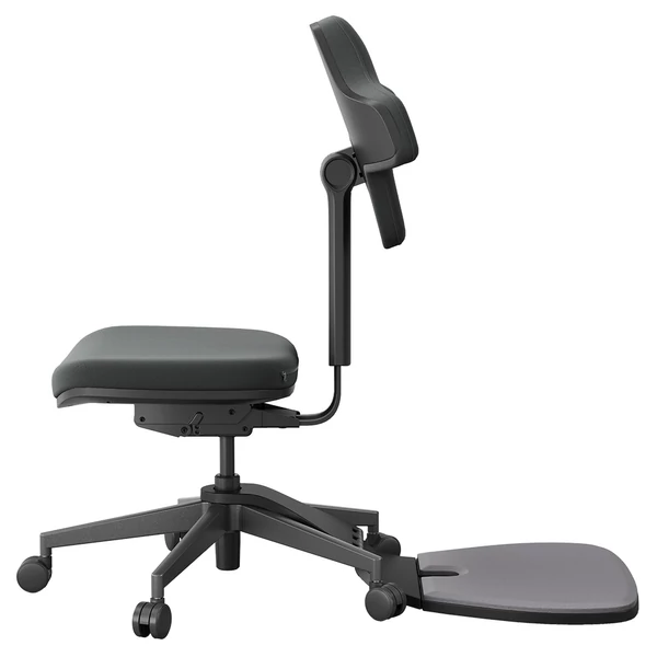 NEWTRAL MT-M Standing‑Mate ergonomikus álló szék, 5 az 1-ben adaptív ülés, dönthető háttámla, állítható magasság, 150kg teherbírás – Sötétszürke