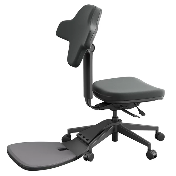 NEWTRAL MT-M Standing‑Mate ergonomikus álló szék, 5 az 1-ben adaptív ülés, dönthető háttámla, állítható magasság, 150kg teherbírás – Sötétszürke