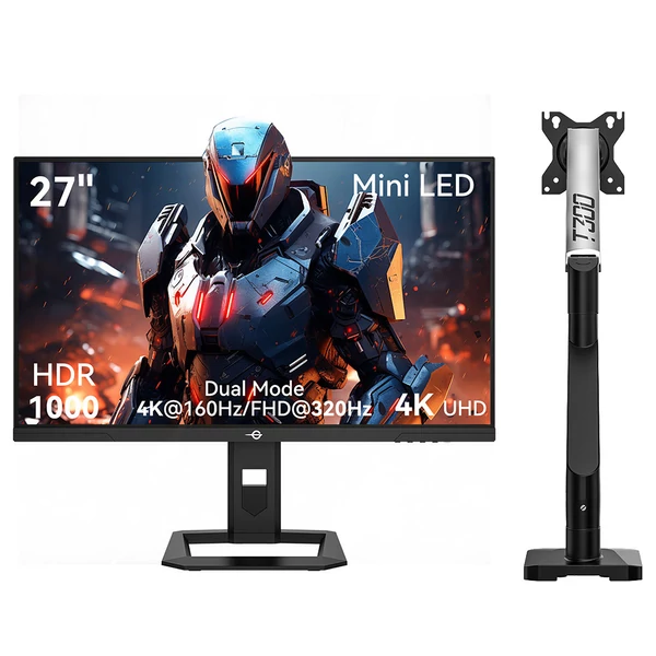 TITAN ARMY P275MV PLUS 27'' gamer monitor + T300 Pro ergonomikus monitorkar