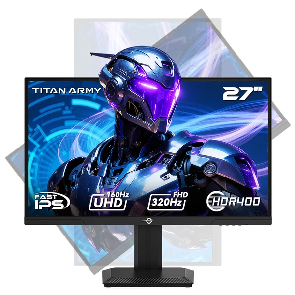 TITAN ARMY P2712V 27'' gamer monitor + T300 Pro ergonomikus monitorkar