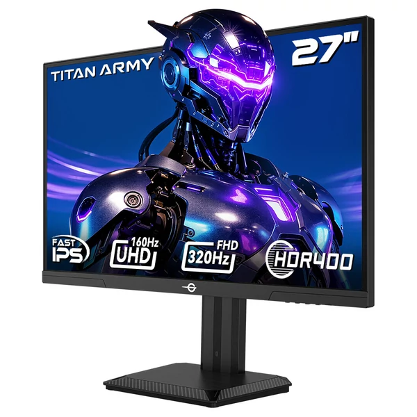 TITAN ARMY P2712V 27'' gamer monitor + T300 Pro ergonomikus monitorkar