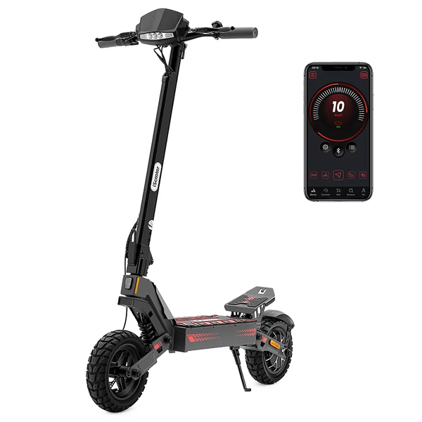 iScooter iF1 összecsukható elektromos roller, 1200W motor, 48V 10Ah akku, 45km/h, 40–50km hatótáv, 10" terepgumi, tárcsafék, E‑ABS, IPX5, 150kg