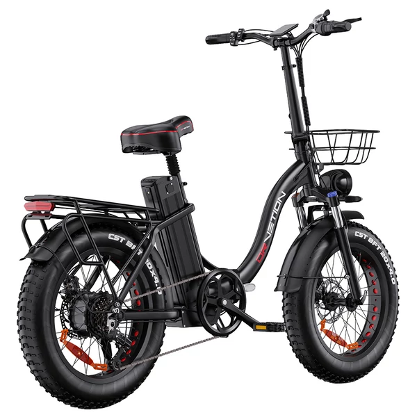 DRVETION CT20 Pro összecsukható e-bike, 750W motor, 48V 15Ah Samsung akku, 25 km/h, 80 km hatótáv, 20×4.0 CST gumi, hidraulikus fék – Fekete