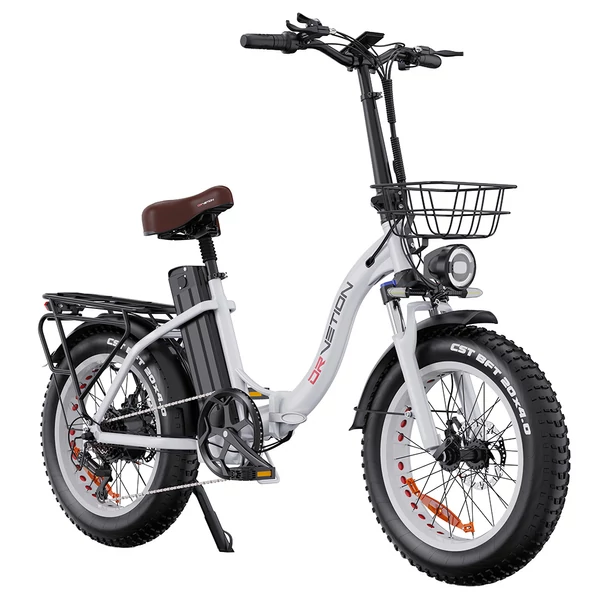 DRVETION CT20 Pro összecsukható e-bike, 750W motor, 48V 15Ah Samsung akku, 25 km/h, 80 km hatótáv, 20×4.0 CST gumi, hidraulikus fék – Fehér