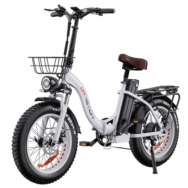 DRVETION CT20 Pro összecsukható e-bike, 750W motor, 48V 15Ah Samsung akku, 25 km/h, 80 km hatótáv, 20×4.0 CST gumi, hidraulikus fék – Fehér