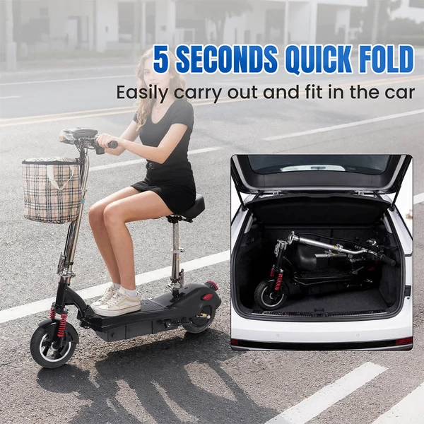 Unificare M5 elektromos roller üléssel, 350W motor, 24V 12Ah akku, 20km/h max sebesség, 12km hatótáv, dobfék