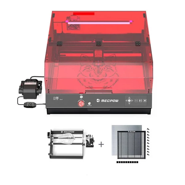 Mecpow X4 Pro 22W FDA Class 1 lézergravírozó + forgatóhenger + lézerágy