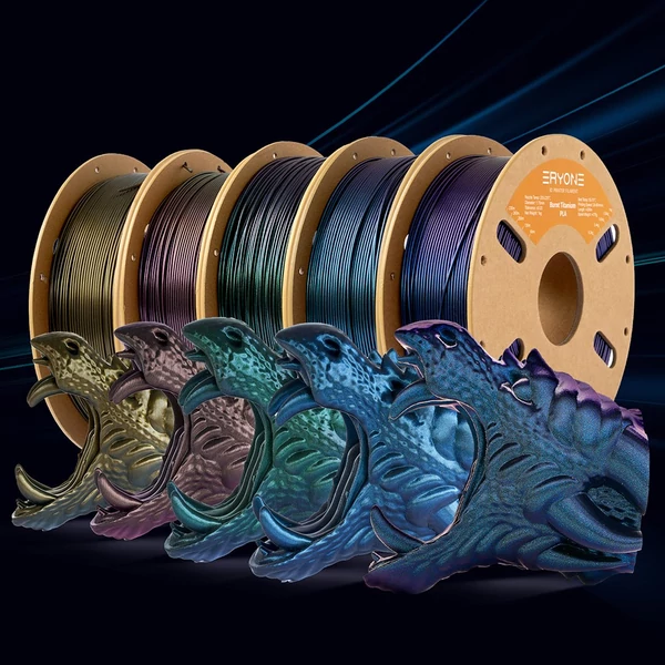 ERYONE Burnt Titanium PLA filament 1kg – Cyber Black (fekete titánhatású PLA)