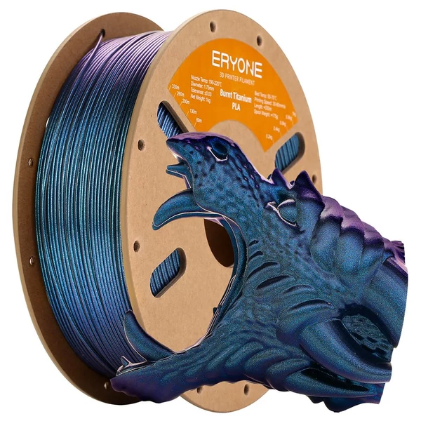 ERYONE Burnt Titanium PLA filament 1kg – Cyber Black (fekete titánhatású PLA)
