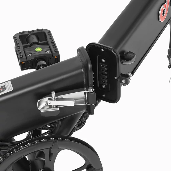 DYU A1F Pro városi elektromos kerékpár, 16”, 250W motor, 25 km/h, 36V 7.5Ah akku, dupla tárcsafék, 120 kg teherbírás, összecsukható – Fekete