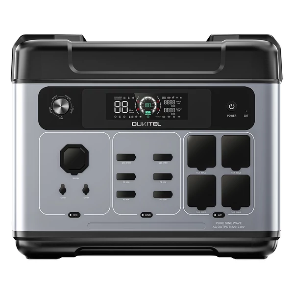 OUKITEL P2001 Plus hordozható erőmű 2048Wh kapacitással + OUKITEL PV400 összecsukható napelem panel készlet