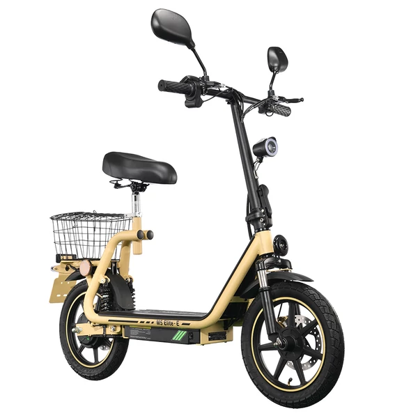 TWOFISH M5 Elite‑E EEC minősített elektromos roller üléssel és kosárral, 500W motorral, 48V 13Ah akkumulátorral, 40km/h, 30km hatótáv – Bézs