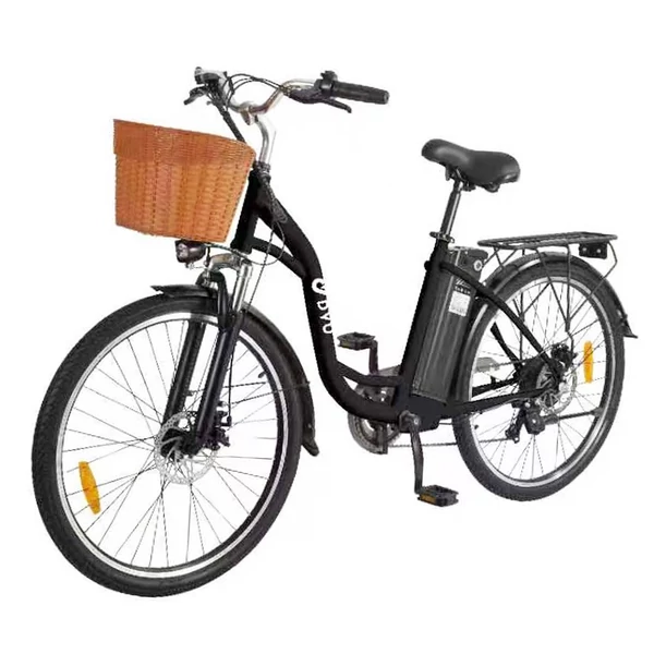 DYU C6 elektromos kerékpár, 26”, 250W motor, 25 km/h, 36V 12.5Ah akku, 70 km hatótáv – Fekete