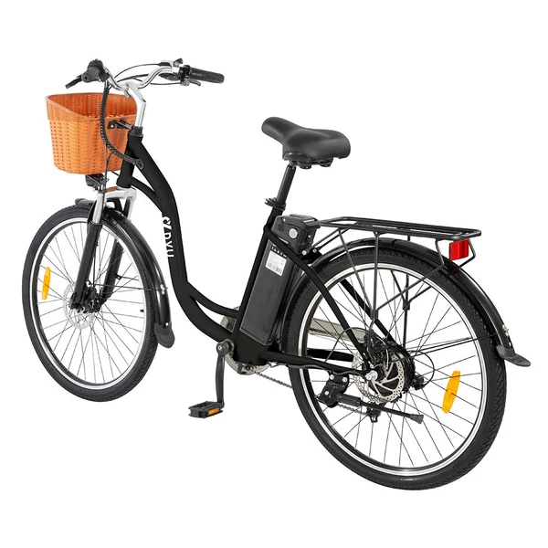DYU C6 elektromos kerékpár, 26”, 250W motor, 25 km/h, 36V 12.5Ah akku, 70 km hatótáv – Fekete