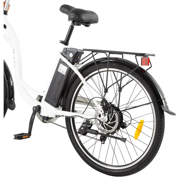 DYU C6 elektromos kerékpár, 26”, 250W motor, 25 km/h, 36V 12.5Ah akku, 70 km hatótáv – Fehér