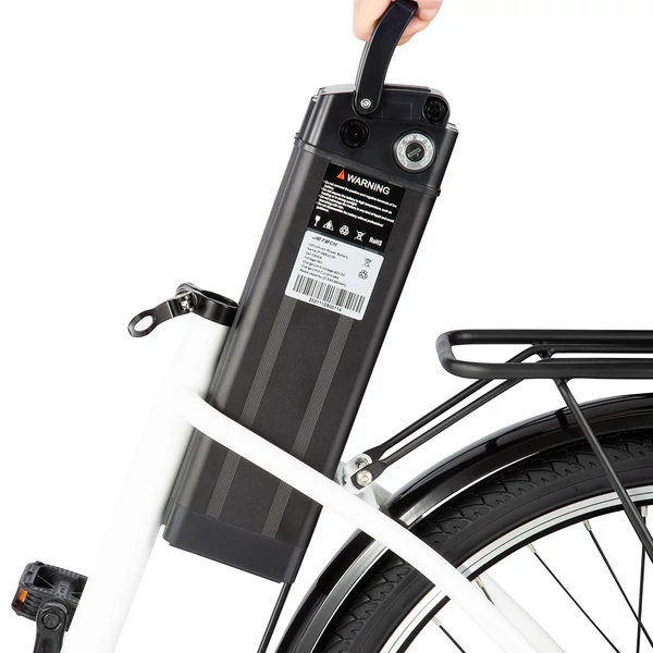 DYU C6 elektromos kerékpár, 26”, 250W motor, 25 km/h, 36V 12.5Ah akku, 70 km hatótáv – Fehér