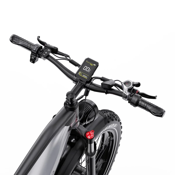 DUOTTS F26 Lite elektromos kerékpár, 500W motor, 48V 18Ah akkumulátor, 26×4.0 gumi, 50km/h, 90km hatótáv, hidraulikus fék, APP vezérlés – Ezüst‑fehér