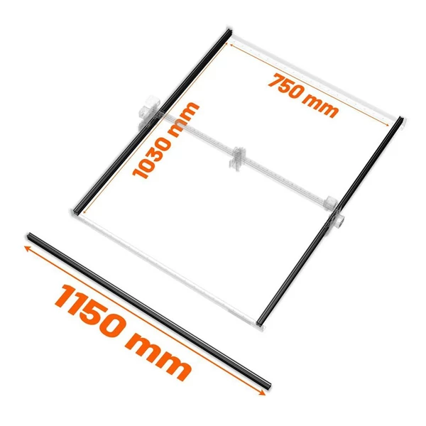 NEJE Max 4 / 3 Max V2 1150 mm-es Y‑tengely hosszabbító készlet – nagyobb munkaterülethez, kompatibilis bővítő modul