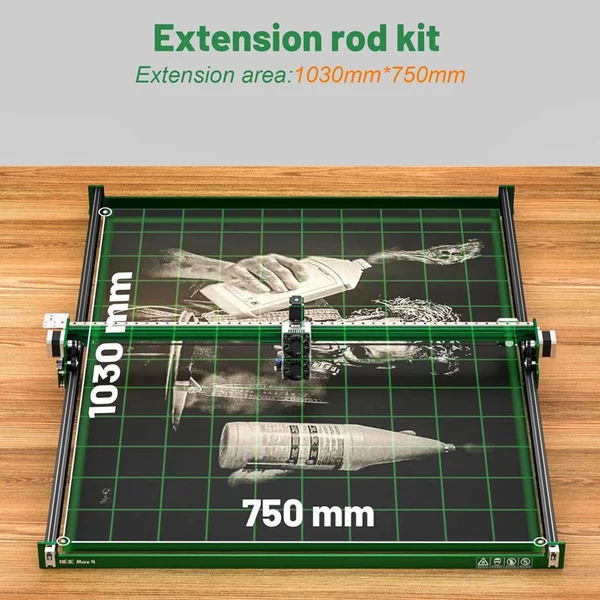 NEJE Max 4 / 3 Max V2 1150 mm-es Y‑tengely hosszabbító készlet – nagyobb munkaterülethez, kompatibilis bővítő modul