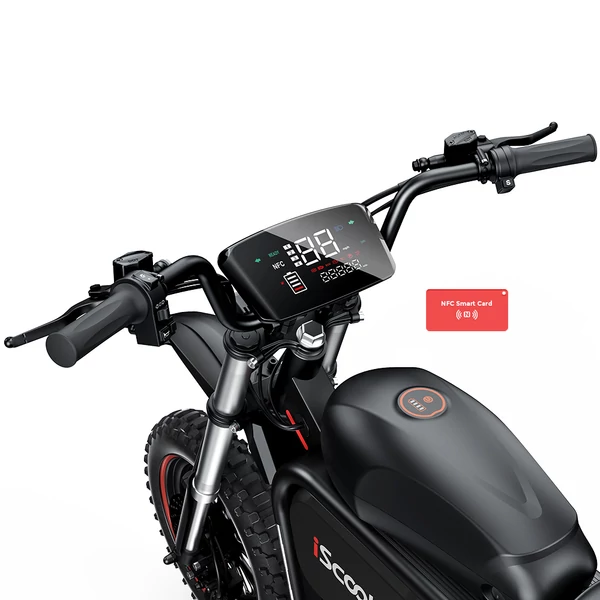 iScooter DX5Max elektromos roller, 2000W, 70 km/h, 52V 20Ah akku, 100 km hatótáv, NFC, hidraulikus fék, teljes felfüggesztés, IPX4, 17" tubeless