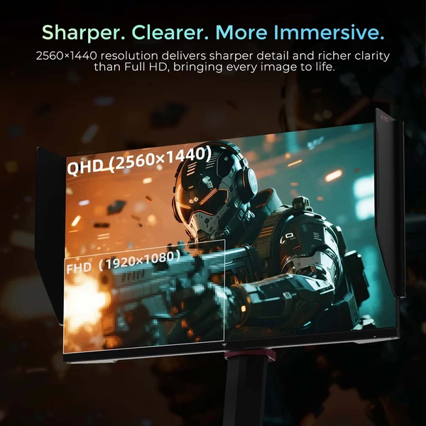 KTC H27E8 27'' QHD 240Hz (275Hz OC) Fast IPS gamer monitor, 1ms MPRT, HDR400, FreeSync/G‑Sync, alacsony kékfény, állítható, VESA