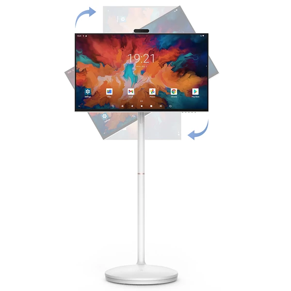 MESWAO 32'' okos mobil kijelző, Android 13, 8GB RAM 128GB ROM, okta‑core, 1080P FHD IPS érintő, 300 nits, 10000mAh, WiFi BT, HDMI, privát kamera, állvány