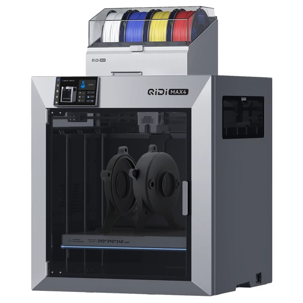 QIDI Max4 Combo 3D nyomtató, 16 szín, automata filamentváltás, 65°C szárítás, CoreXY, 800mm/s, 370°C, 390×390×340 mm, AI kamera, auto szintezés