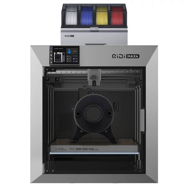 QIDI Max4 Combo 3D nyomtató, 16 szín, automata filamentváltás, 65°C szárítás, CoreXY, 800mm/s, 370°C, 390×390×340 mm, AI kamera, auto szintezés
