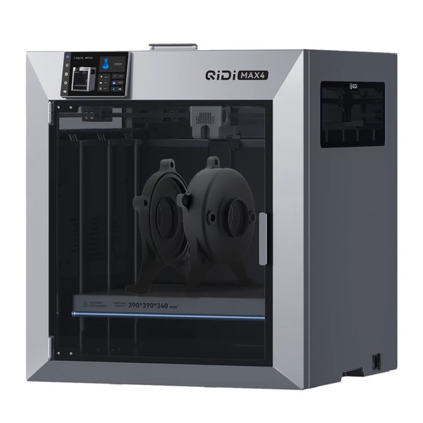 QIDI Max4 nagyformátumú 3D nyomtató, CoreXY, 800 mm/s, 370 °C hotend, fűtött kamra, AI kamera, automata szintezés, PLA/ABS/ASA/PA/PC/TPU kompatibilis