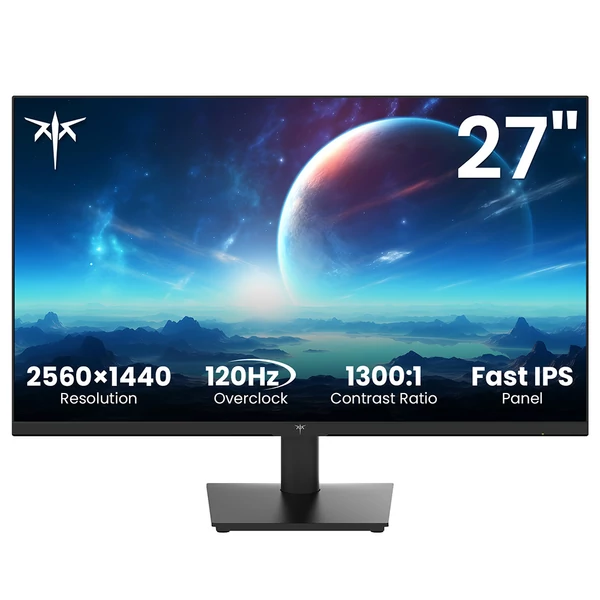 KTC H27T27 27'' QHD 2K 120Hz (OC) Fast IPS office monitor, 99% sRGB, HDR, FreeSync/G‑Sync, alacsony kékfény, állítható, VESA