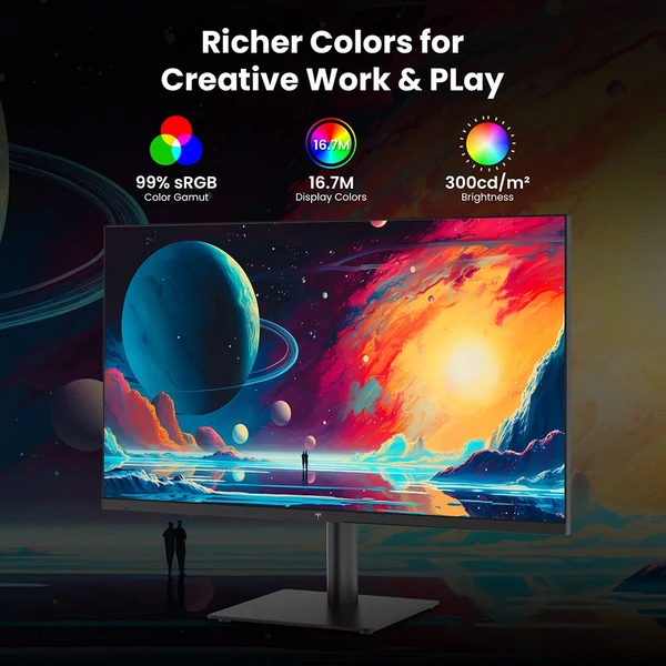 KTC H27T27 27'' QHD 2K 120Hz (OC) Fast IPS office monitor, 99% sRGB, HDR, FreeSync/G‑Sync, alacsony kékfény, állítható, VESA