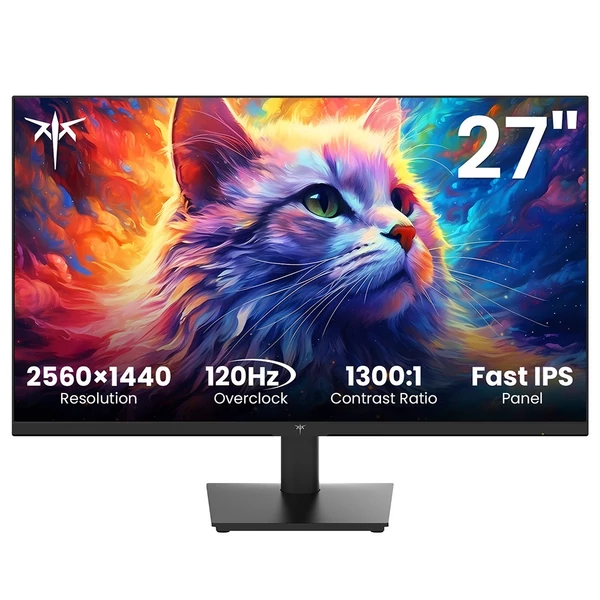 KTC H27T27 27'' QHD 2K 120Hz (OC) Fast IPS office monitor, 99% sRGB, HDR, FreeSync/G‑Sync, alacsony kékfény, állítható, VESA