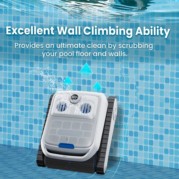 AIRROBO CP402 vezeték nélküli robot medencetisztító, okos útvonaltervezés, 4 motor, dupla kefék, 10400mAh, 2 órás üzemidő, IP68