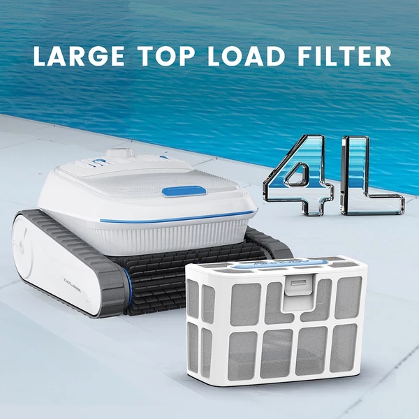 AIRROBO CP402 vezeték nélküli robot medencetisztító, okos útvonaltervezés, 4 motor, dupla kefék, 10400mAh, 2 órás üzemidő, IP68