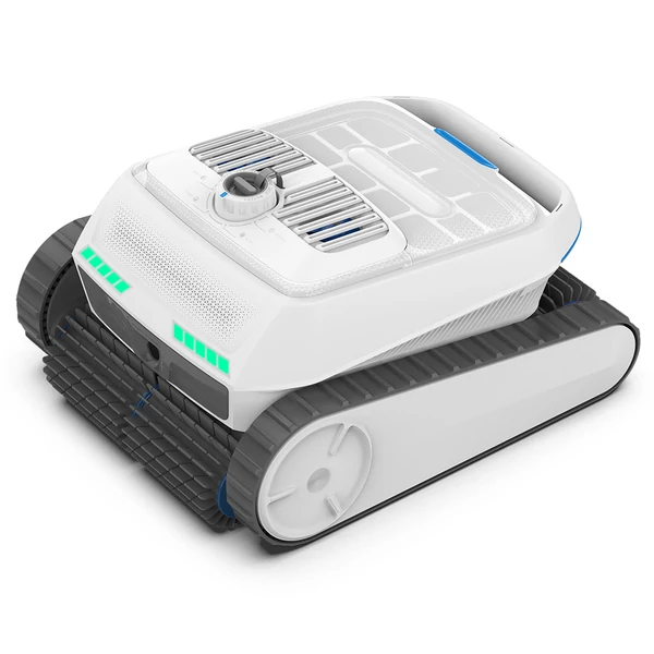 AIRROBO CP402 LITE vezeték nélküli robot medencetisztító, 4 hengerkefe, 6600 GPH szívóerő, okos navigáció, 10400mAh, 150 perc, 90° falmászás, 4L szűrő, IP68