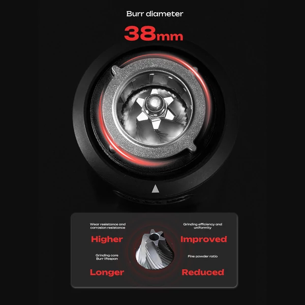 HiBREW G5 MINI hordozható elektromos kávédaráló, 100 fokozatú állítás, 5200mAh akku, 38mm rozsdamentes kúpos kés, Type‑C töltés