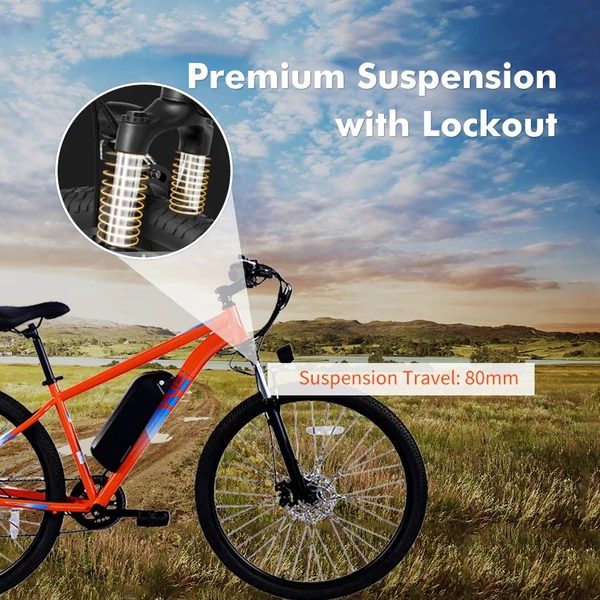 PVY M29 elektromos kerékpár – 250W, 48V 17.5Ah, 29", 25km/h, 120km hatótáv, Shimano 7 sebesség, applikáció vezérlés – Szürke
