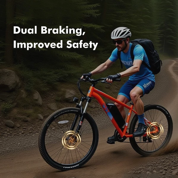 PVY M29 elektromos kerékpár – 250W, 48V 17.5Ah, 29", 25km/h, 120km hatótáv, Shimano 7 sebesség, applikáció vezérlés – Szürke
