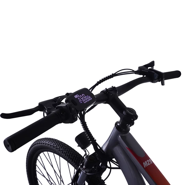 PVY M29 elektromos kerékpár – 250W, 48V 17.5Ah, 29", 25km/h, 120km hatótáv, Shimano 7 sebesség, applikáció vezérlés – Szürke