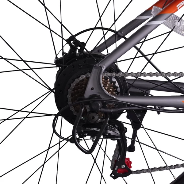 PVY M29 elektromos kerékpár – 250W, 48V 17.5Ah, 29", 25km/h, 120km hatótáv, Shimano 7 sebesség, applikáció vezérlés – Szürke