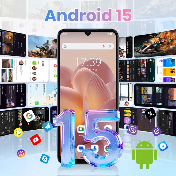 FOSSiBOT S5 okostelefon, Unisoc T615 nyolcmagos, 4GB RAM + 128GB tárhely, 6000mAh akkumulátor, 6.88'' 120Hz HD+ kijelző, 13MP hátlapi kamera, NFC - Fekete