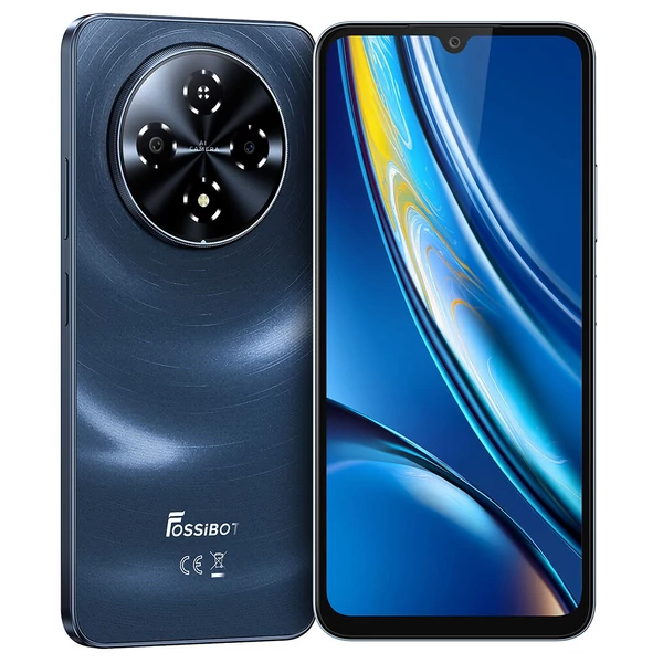 FOSSiBOT S5 okostelefon, Unisoc T615 nyolcmagos, 4GB RAM + 128GB tárhely, 6000mAh akkumulátor, 6.88'' 120Hz HD+ kijelző, 13MP hátlapi kamera, NFC - Fekete