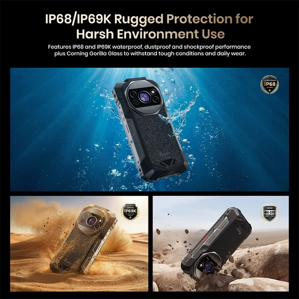 FOSSiBOT F115 Ultra strapabíró okostelefon, Dimensity 7100 5G, 36GB RAM, 256GB tárhely, 20000mAh, lézeres távmérő, hőkamera, éjjellátó